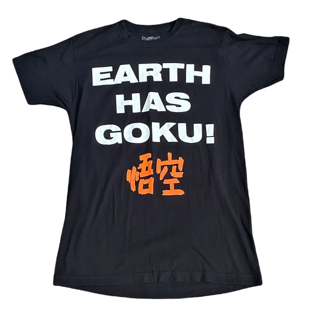Dragon Ball Mens T-Shirt size M Black Super Z Earth Has Goku Short Sleeve
